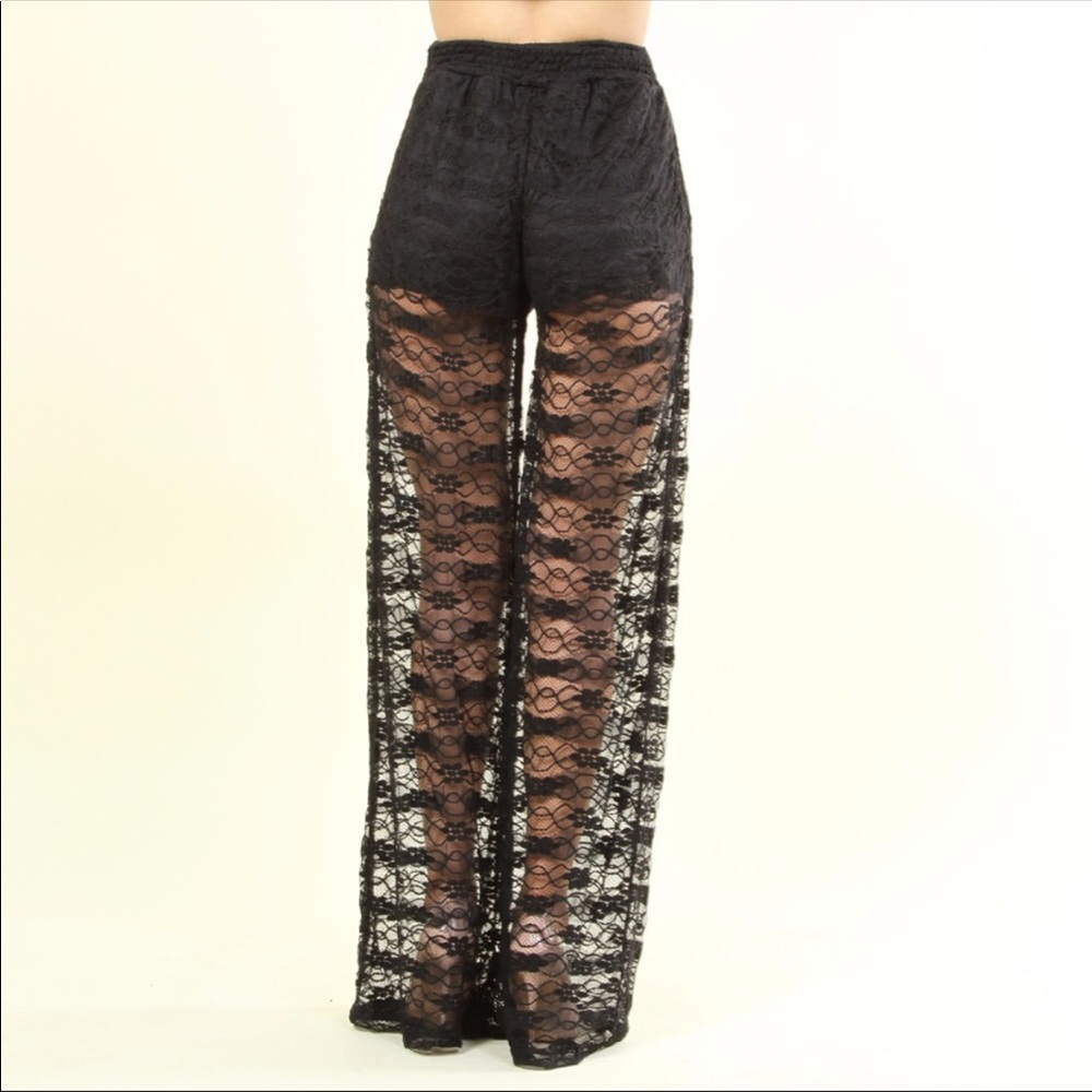 LACE PALAZZO WIDE LEG PANTS! - Picture 4 of 5