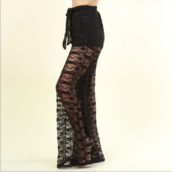 LACE PALAZZO WIDE LEG PANTS! - Picture 5 of 5