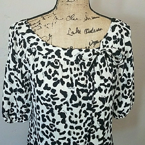 White House Black Market Silk Animal Print Blouse - Picture 2 of 8