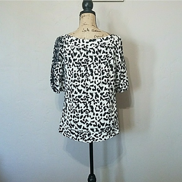 White House Black Market Silk Animal Print Blouse - Picture 4 of 8