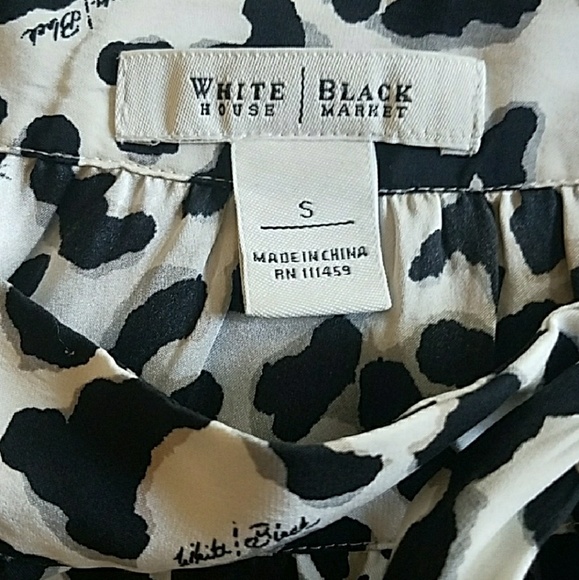 White House Black Market Silk Animal Print Blouse - Picture 5 of 8