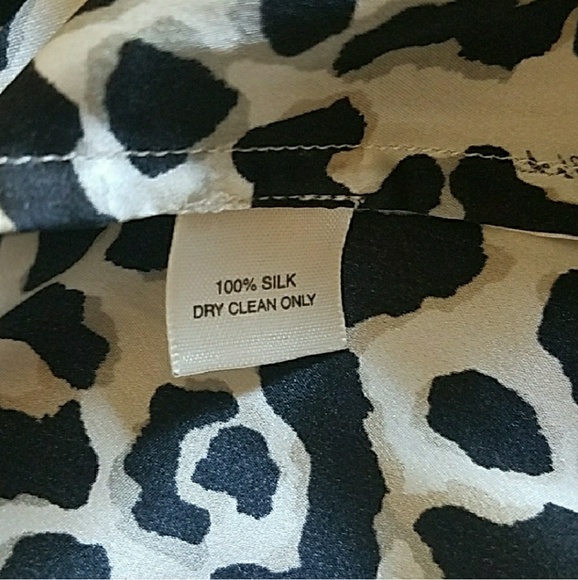White House Black Market Silk Animal Print Blouse - Picture 6 of 8
