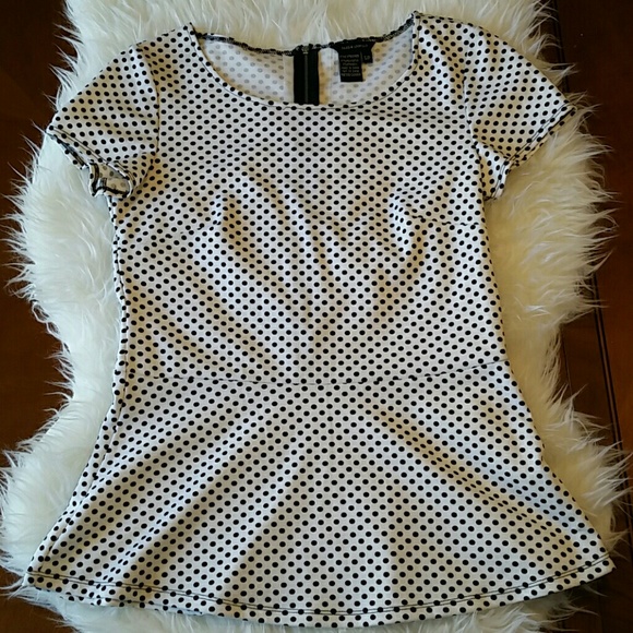 Jules and Leopold Tops - Jules & Leopold White & Black Polka Dot Top
