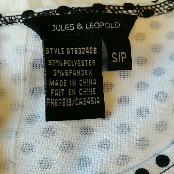 Jules & Leopold White & Black Polka Dot Top - Picture 2 of 3