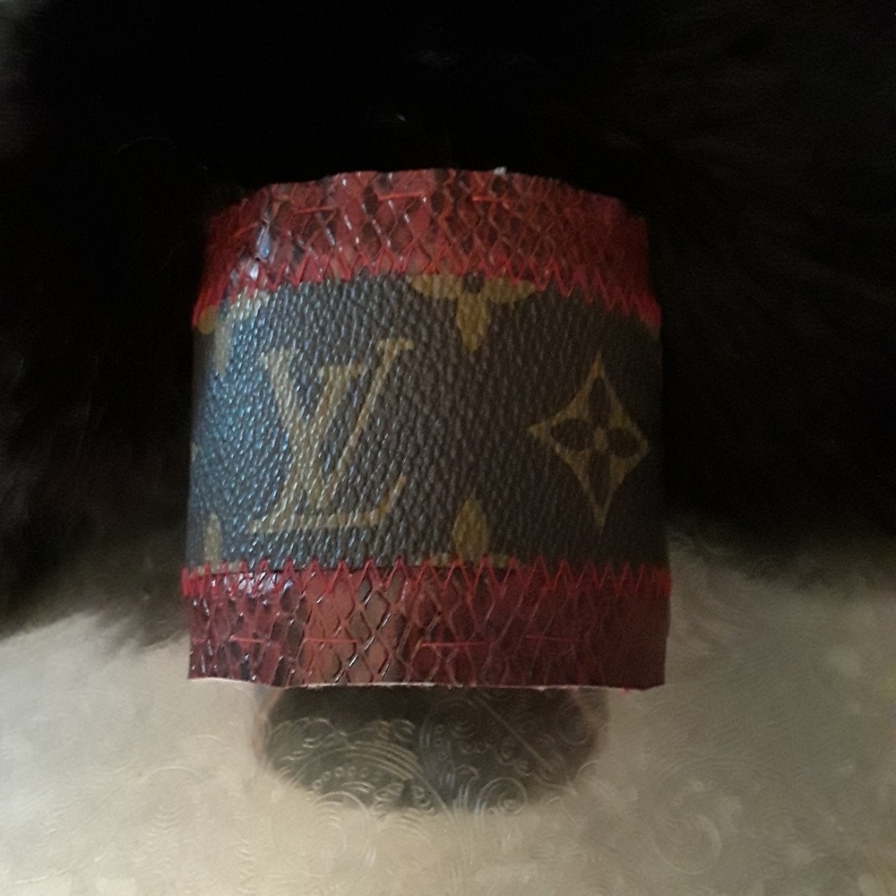 Handmade Cuff Red Crocodile