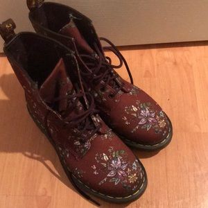 Dr Martens Burgundy Floral 9 NEW