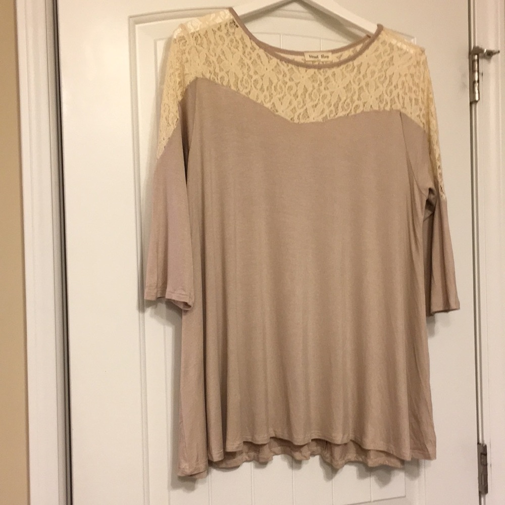 Beige top with Lace detail