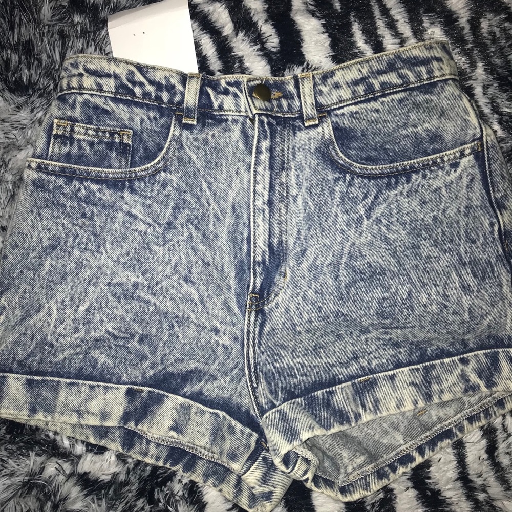 American Apparel high waisted shorts stone wash