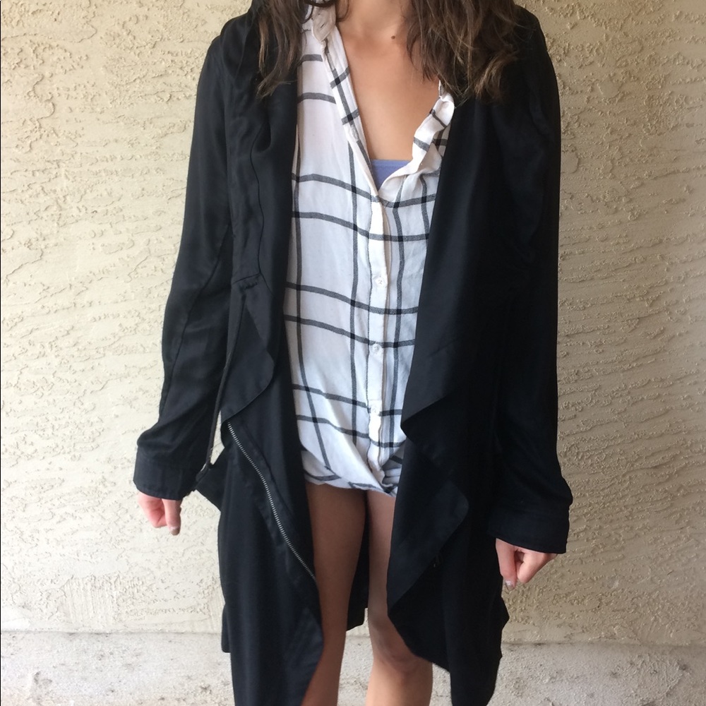 Silence + Noise Black Overcoat