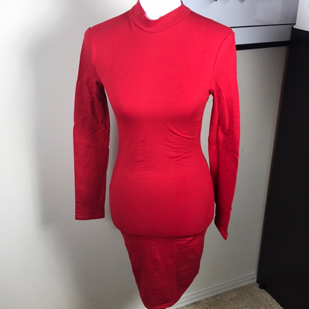 Turtle neck long sleeve dress