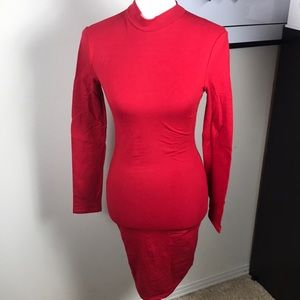 Turtle neck long sleeve dress