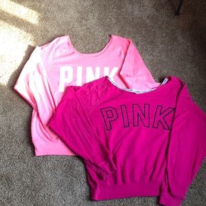 2 Victoria Secret Pink off shoulder sweater