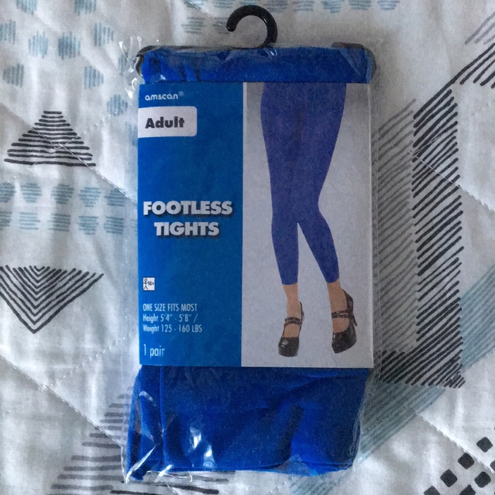 Adult blue footless tights