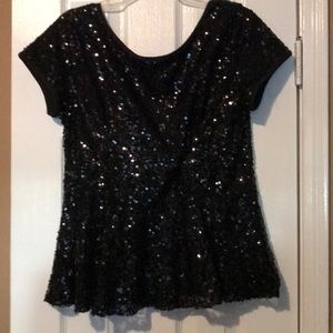 Black sequin peplum