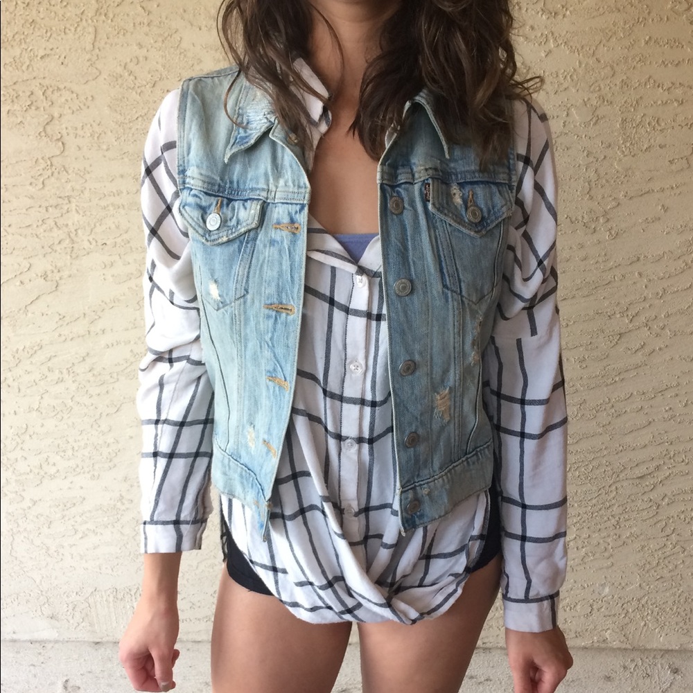 Levi's Denim Distressed Vest
