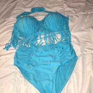Plus Size High waisted bikini set