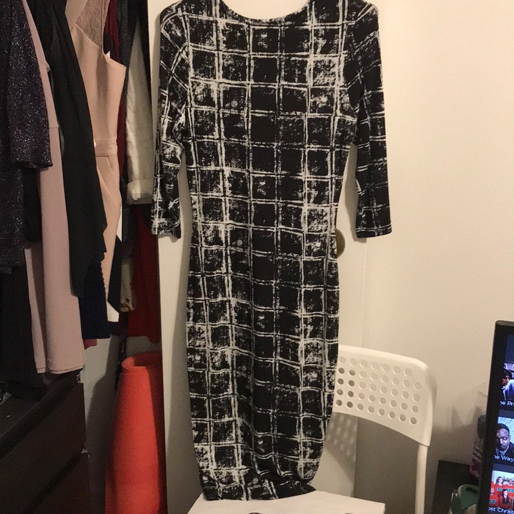 River island black and white midi dress