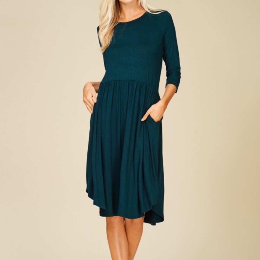 Emerald Green Midi Dress