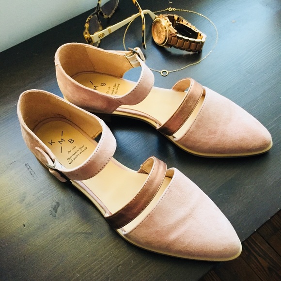 KMB Shoes - NWT Anthropologie KMB Metallic Blush Suede Flats