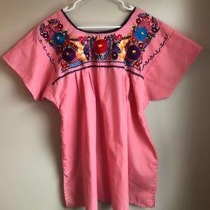 Vintage Mexican Embroidered Blouse