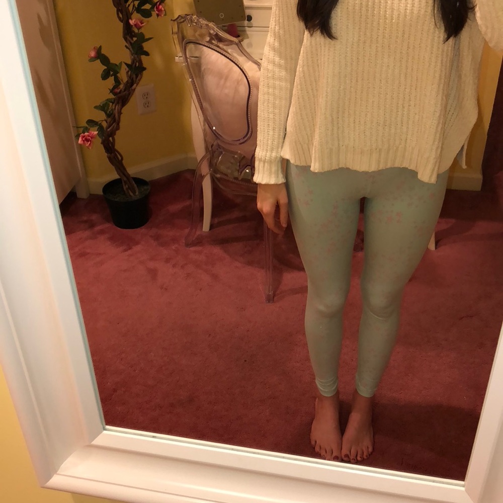 lularoe mint with pink stars leggings✨