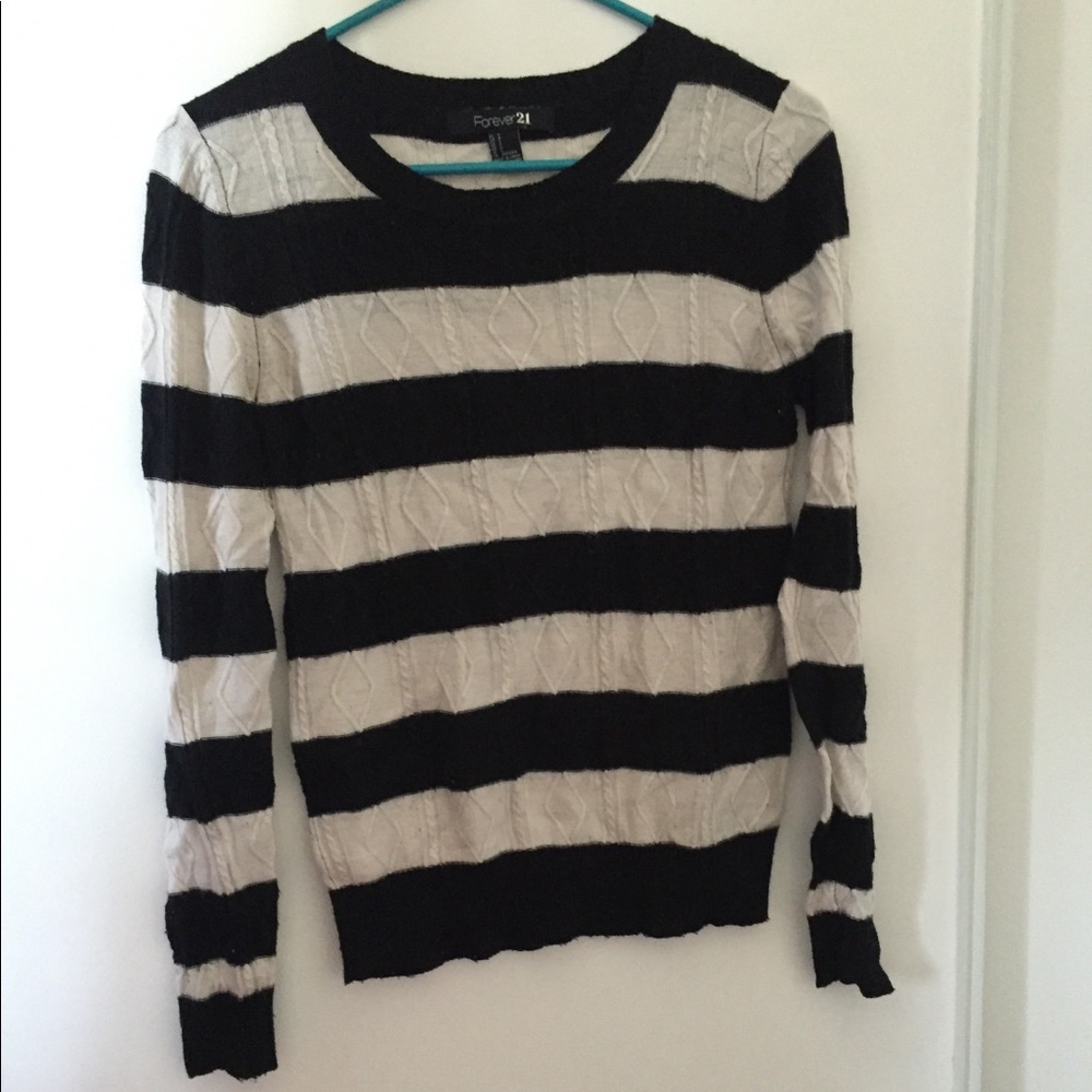 Black and white striped sweater