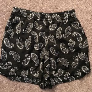 Silk high waist shorts