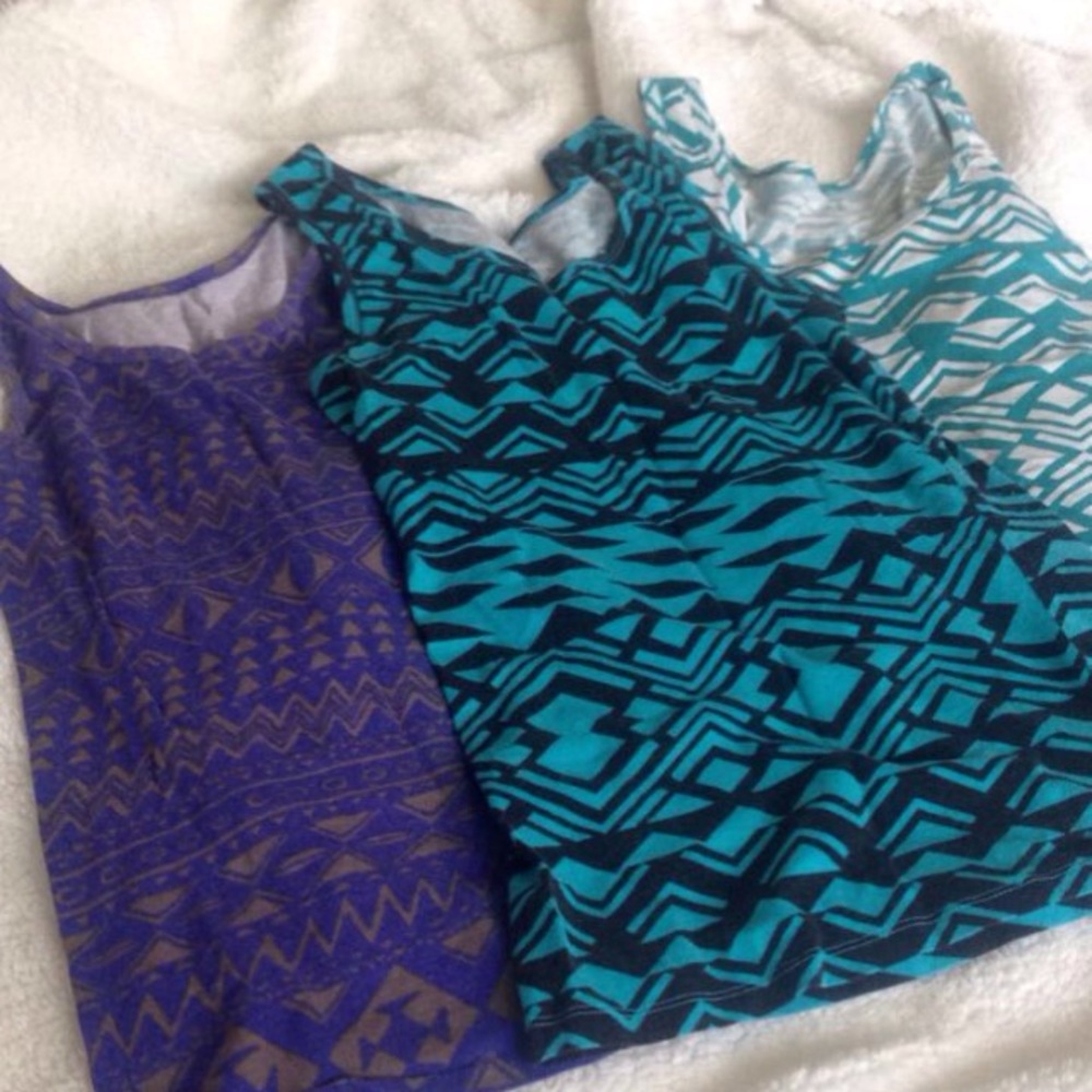 3 graphic, basic tank tops.