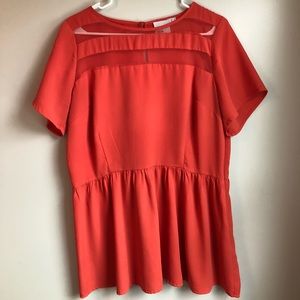 ASOS Peplum Top with Mesh Panels