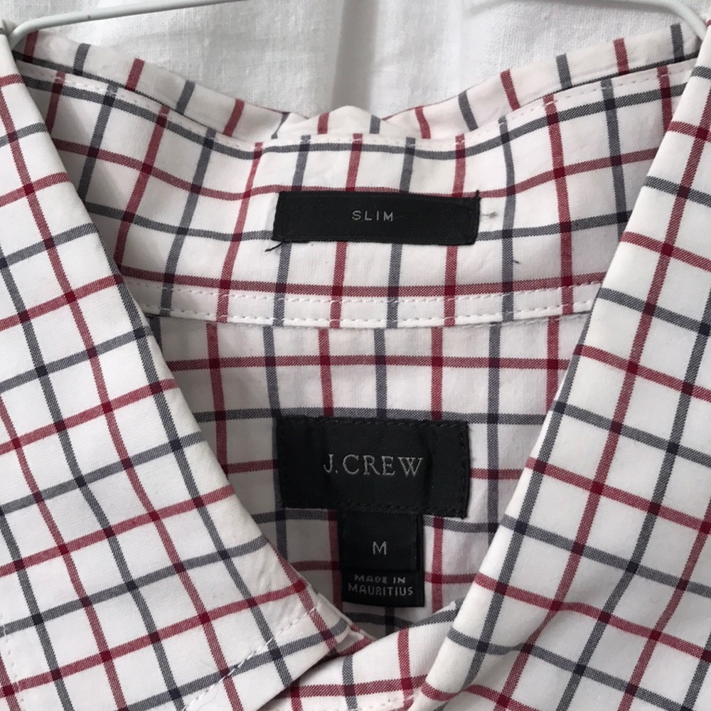 JCrew mens checked slim fit shirt.  EUC
