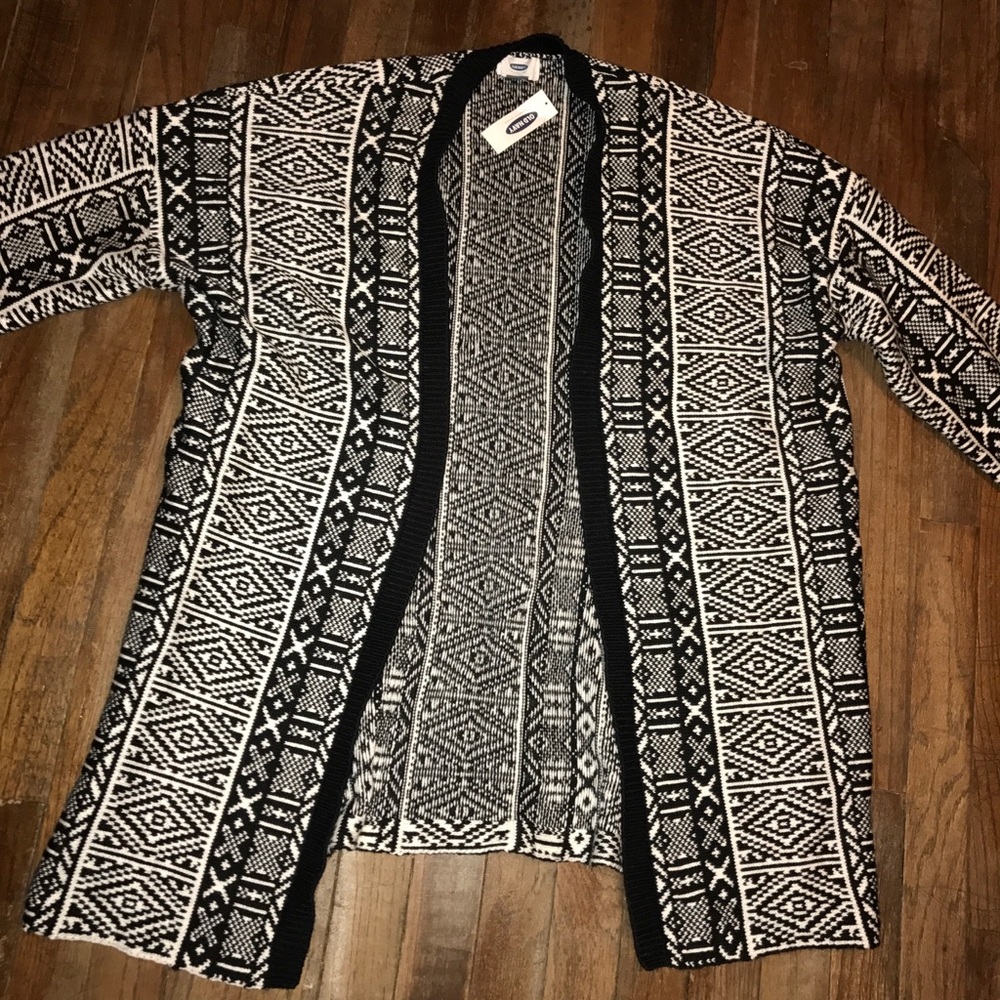 Old navy black and white cardigan