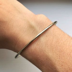 Vintage classic silver stacking bangle bracelet
