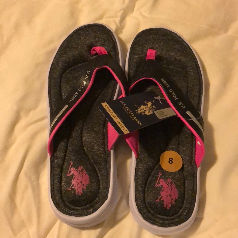 NWT US polo association flip flops