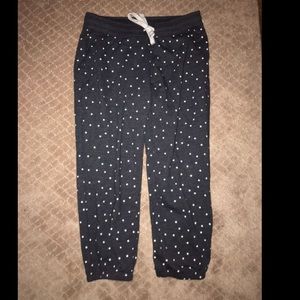 Grey star print cropped sweats