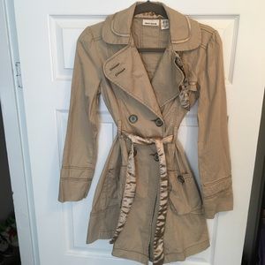 DKNY Jeans EUC beige Women's Trench Coat w belt