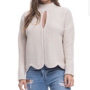 Scalloped knit sweater