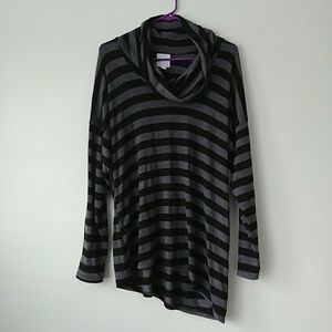 XL Black and Grey Striped Sweater
