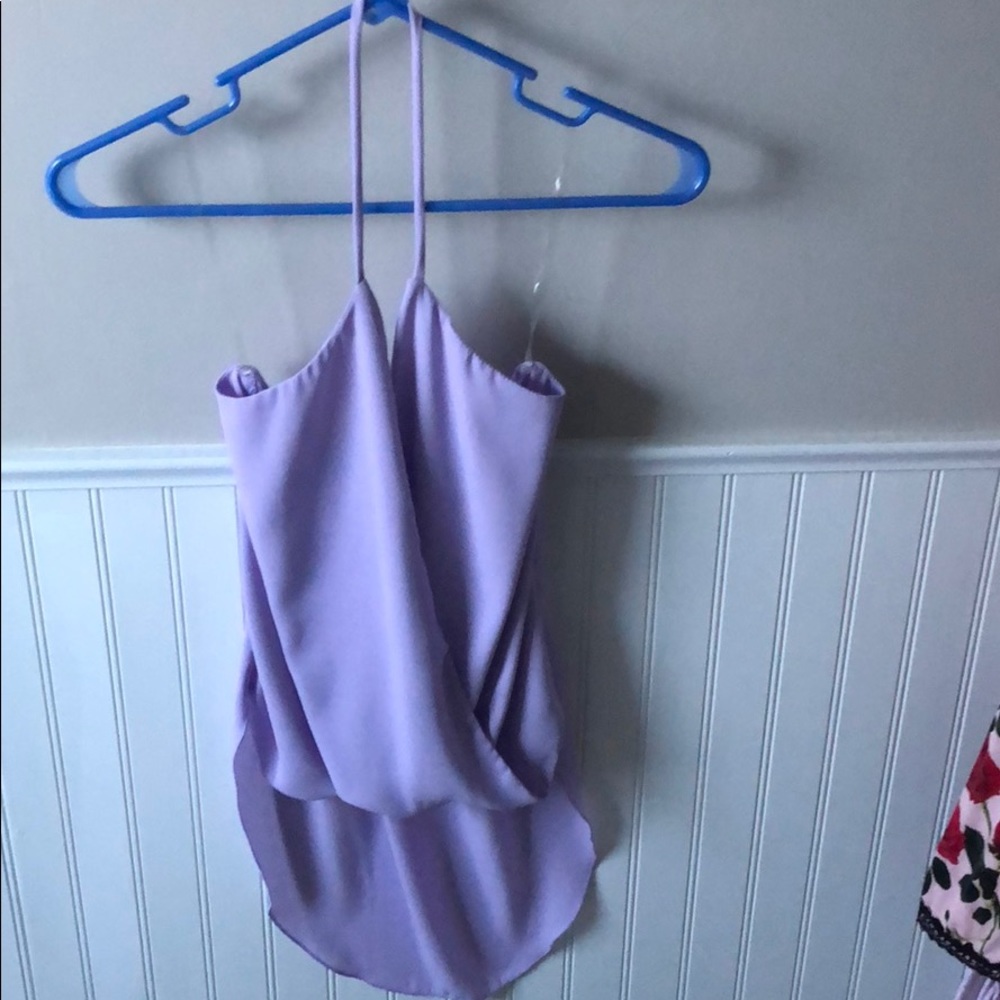 Lavender open back chiffon top