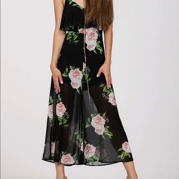 Ark & Co Black Floral Romper - Picture 2 of 4