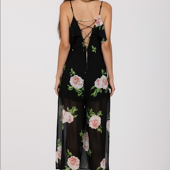 Ark & Co Black Floral Romper - Picture 3 of 4