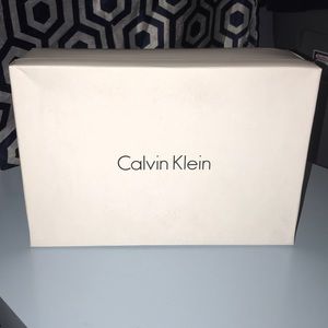 Calvin “Gena/Suede” Black Zip back Open toe Heel