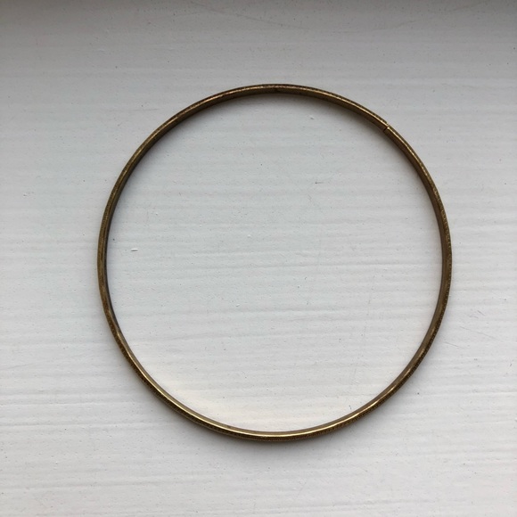 Vintage gold segmented stacking bangle bracelet - Picture 2 of 5