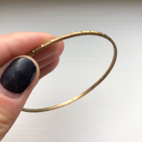 Vintage gold segmented stacking bangle bracelet - Picture 4 of 5