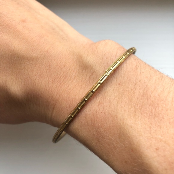 Vintage gold segmented stacking bangle bracelet - Picture 5 of 5