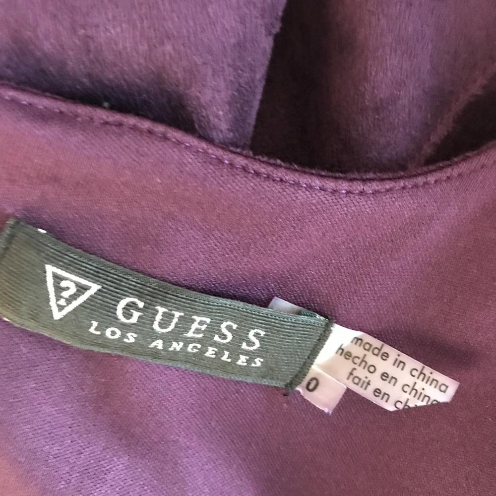 Guess Dress 0 Purple Faux Suede Sleeveless Mini - Picture 4 of 4