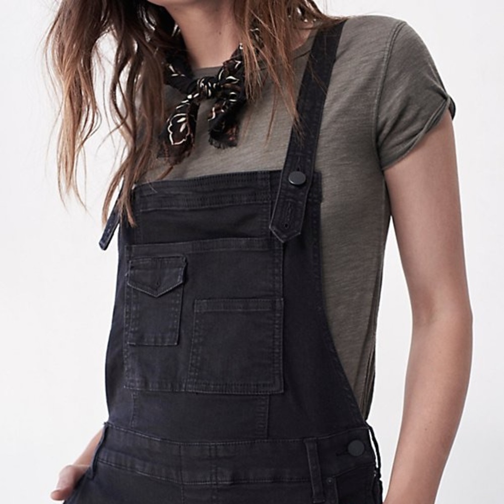 Free People Washed Denim Overall Size 24
