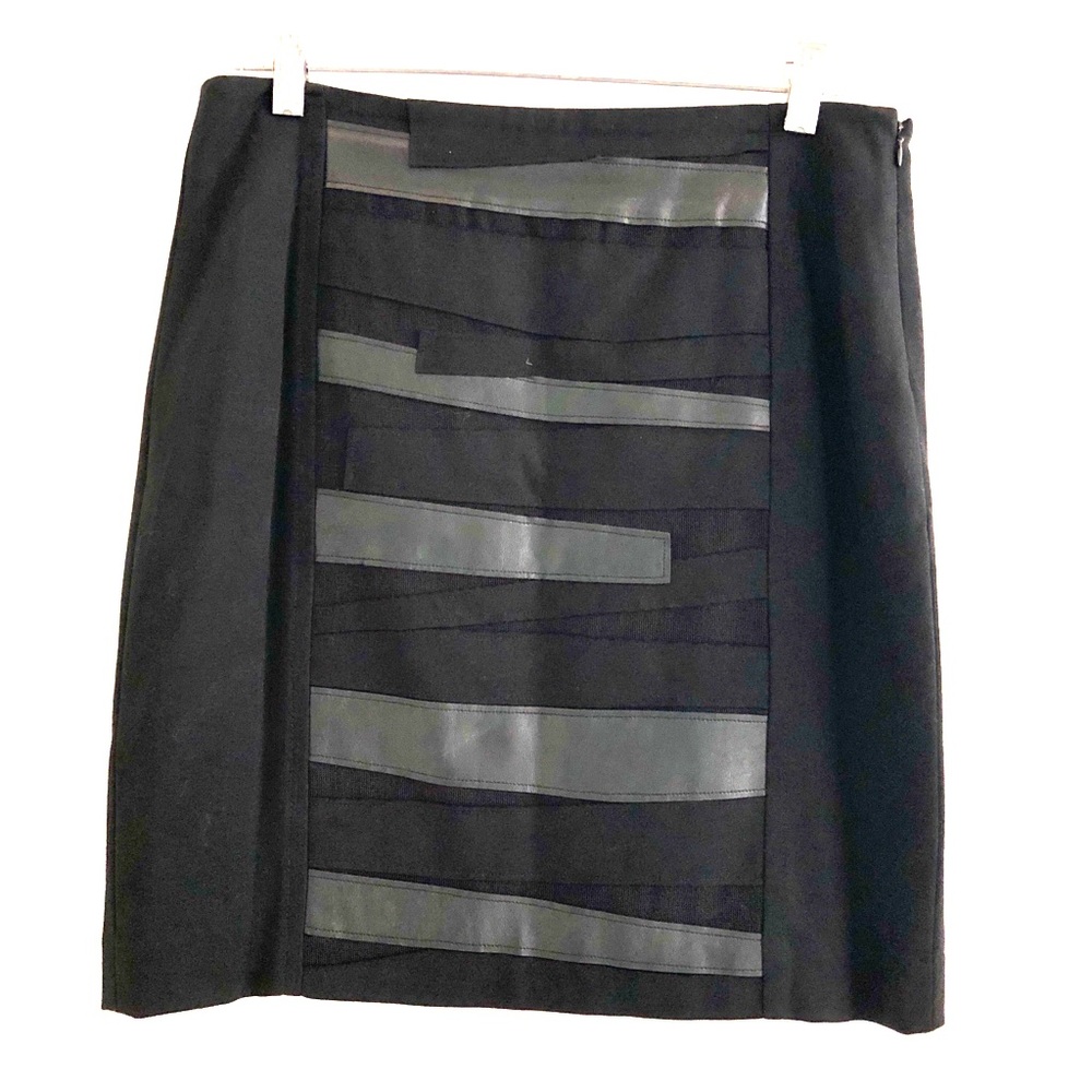 Cluny Mixed Textiles Mini Skirt-leather/mesh/knit