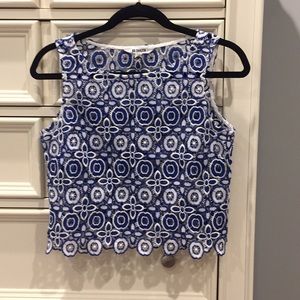 BB Dakota Blue and White Top