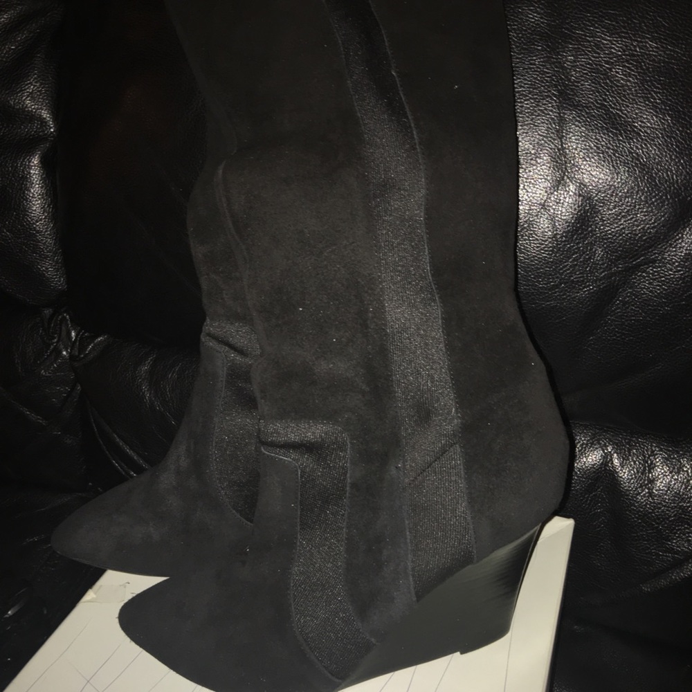 Jessica Simpson’s Suede Wedge Hill Tall Boots