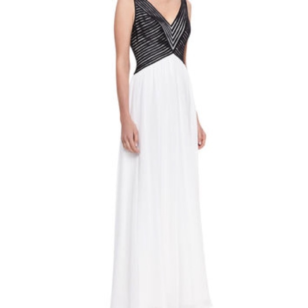 Aidan Mattox Black and White Gown